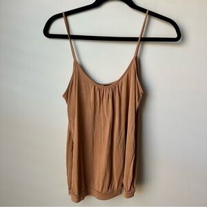 Women’s 100% Silk Camisole Spaghetti Strap Top Size Small Blouse Brown